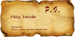 Pály István névjegykártya